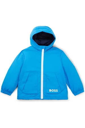 HUGO BOSS Giacca a vento con cappuccio per bambini che rivela un motivo con monogrammi