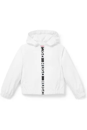 HUGO BOSS Giacca a vento per bambini con cappuccio e logo stampato