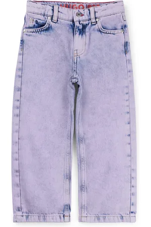 HUGO BOSS Jeans per bambini relaxed fit in denim viola effetto slavato