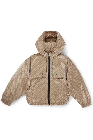 HUGO BOSS Giacca a vento per bambini con cappuccio e motivo con monogrammi