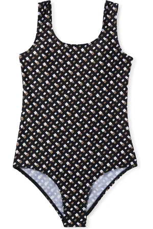 HUGO BOSS Costume da bagno scollato dietro per bambine con monogrammi all-over
