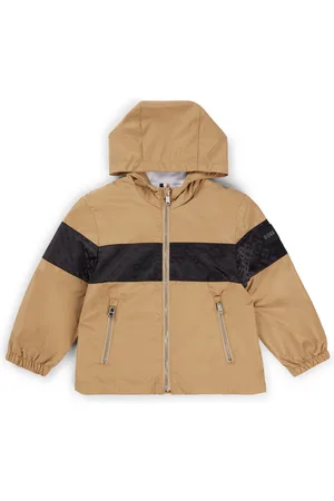 HUGO BOSS Giacca a vento idrorepellente per bambini con cappuccio e monogramma