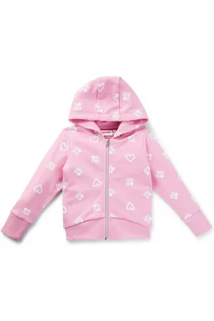 HUGO BOSS Felpa con cappuccio per bambini in misto cotone con cuori e loghi