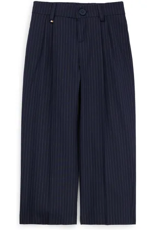 HUGO BOSS Pantaloni eleganti per bambini in tessuto elasticizzato a righe
