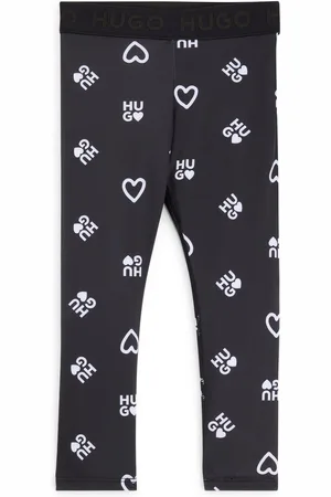 HUGO BOSS Leggings elasticizzati per bambini con stampa con cuori e logo