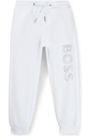 HUGO BOSS Pantaloni della tuta per bambini con fondo gamba elastico e logo stampato