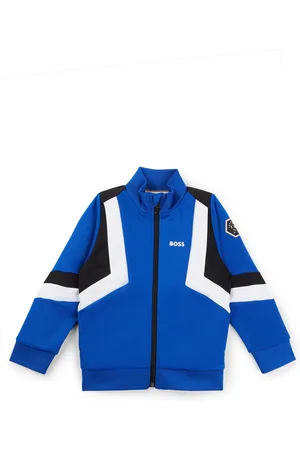 HUGO BOSS Giubbotto per bambini con zip, righe e logo