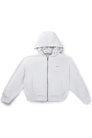 HUGO BOSS Felpa con cappuccio per bambini in pile con dettagli esclusivi