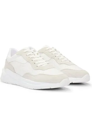 HUGO BOSS Sneakers in materiali misti con pelle scamosciata e similpelle