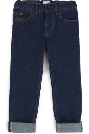 HUGO BOSS Jeans slim fit per bambini con rivetto con monogramma Double B