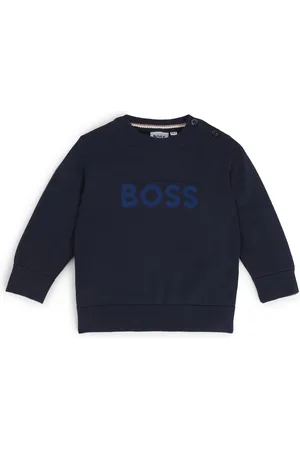 HUGO BOSS Maglione per bambini in cotone con logo goffrato