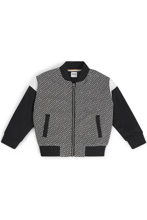 HUGO BOSS Cardigan per bambini con zip e parte anteriore con monogrammi