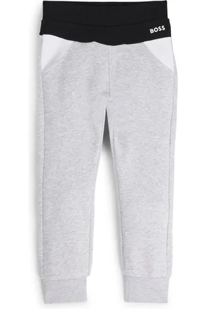HUGO BOSS Pantaloni della tuta per bambini in pile di misto cotone a blocchi di colore