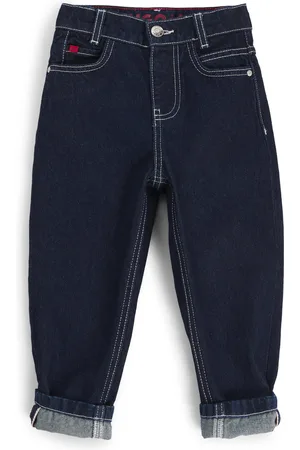 HUGO BOSS Jeans con fit morbido per bambini in denim con lavaggio rinse blu