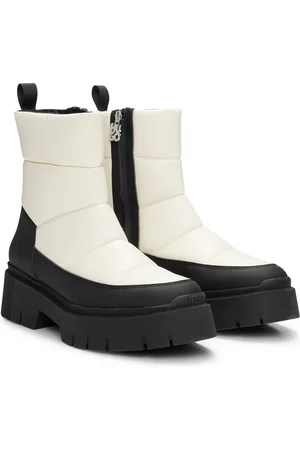 HUGO BOSS Stivali in similpelle con effetto trapuntato