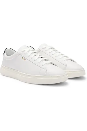 HUGO BOSS Sneakers stringate in pelle lucida con logo