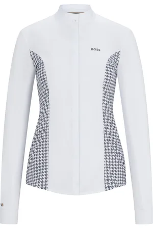 HUGO BOSS Camicetta da sfilata equestre con inserti pied-de-poule