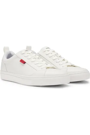 HUGO BOSS Sneakers in similpelle con etichetta con logo rossa