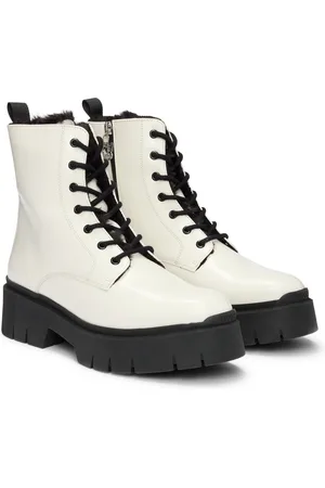 HUGO BOSS Stivali in similpelle con tirante della zip brandizzato