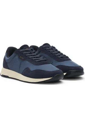 HUGO BOSS Sneakers in materiali misti con rifiniture in pelle scamosciata