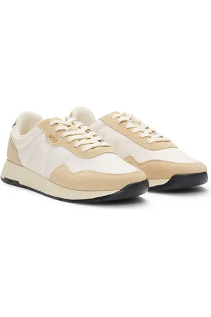HUGO BOSS Sneakers in materiali misti con rifiniture in pelle scamosciata