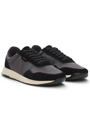 HUGO BOSS Sneakers in materiali misti con rifiniture in pelle scamosciata