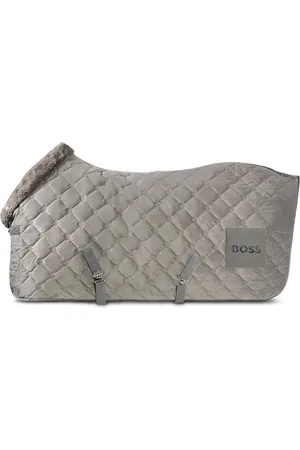 HUGO BOSS Coperta da equitazione in velluto con dettagli in pelle di pecora sintetica