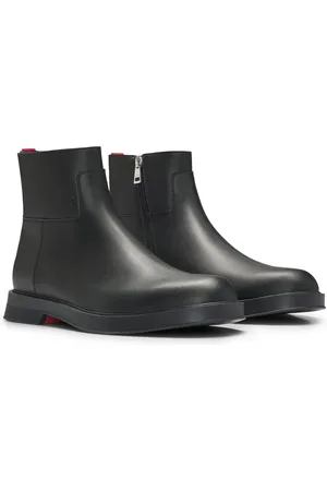HUGO BOSS Stivaletti in pelle con zip e impunture