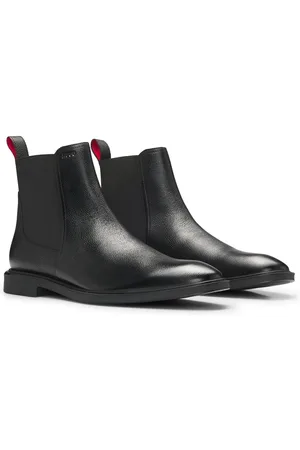 HUGO BOSS Stivaletti Chelsea in pelle con pannelli laterali sagomati