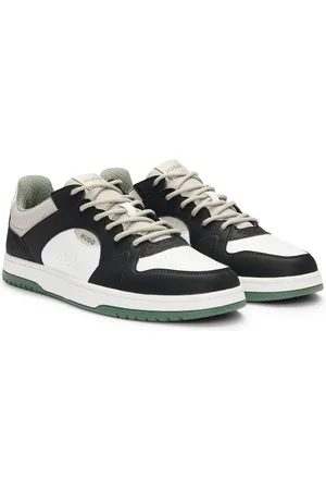 HUGO BOSS Sneakers in materiali misti con similpelle scamosciata e ripstop