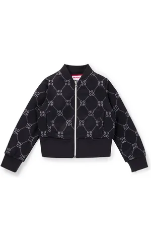 HUGO BOSS Cardigan per bambini in pile con loghi scomposti
