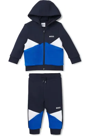 HUGO BOSS Tuta sportiva per bambini a blocchi di colore con logo stampato