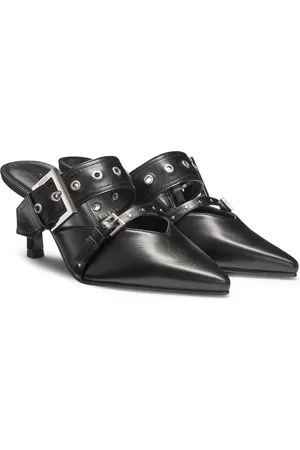 HUGO BOSS Mules in nappa con doppio cinturino con fibbia