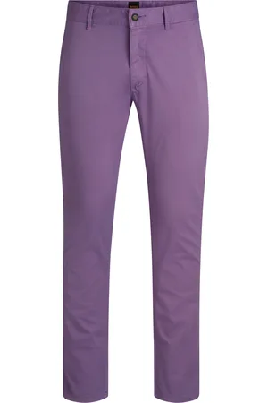 HUGO BOSS Chino slim fit in satin di cotone elasticizzato