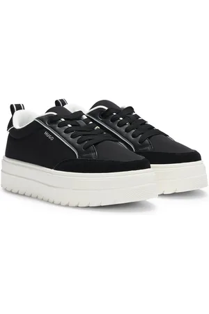 HUGO BOSS Sneakers con plateau e dettagli in pelle scamosciata
