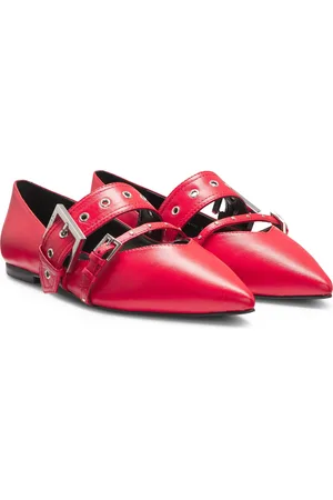 HUGO BOSS Ballerine in nappa con cinturini con fibbia