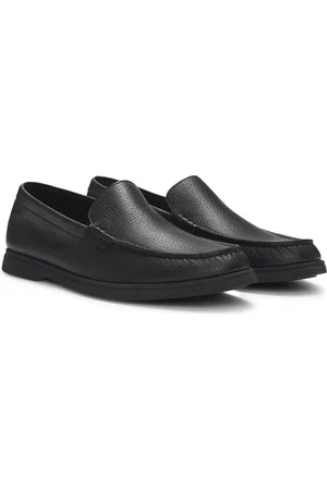 HUGO BOSS Mocassini in pelle martellata con logo