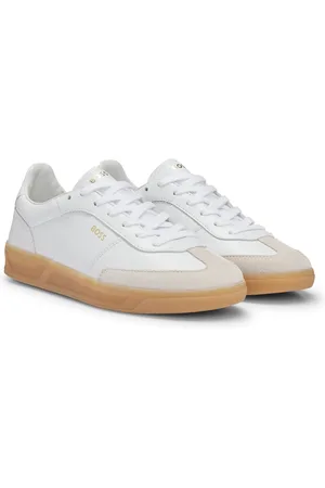 HUGO BOSS Sneakers stringate in pelle con inserti in pelle scamosciata