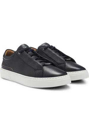 HUGO BOSS Sneakers Gary in pelle martellata con lacci nascosti