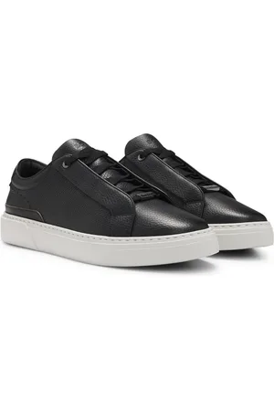 HUGO BOSS Sneakers Gary in pelle martellata con lacci nascosti