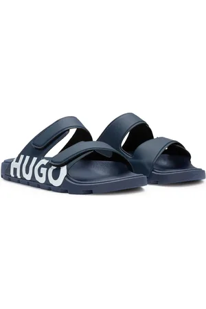 HUGO BOSS Sandali con logo con doppio cinturino con chiusura a strappo