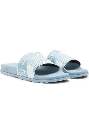 HUGO BOSS Sandali slider realizzati in Italia con loghi misti