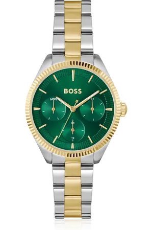 HUGO BOSS Orologio bicolore con lunetta scanalata