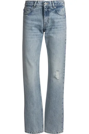 HUGO BOSS Jeans straight fit in denim blu con dettagli usurati