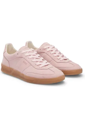 HUGO BOSS Sneakers stringate in pelle scamosciata con logo
