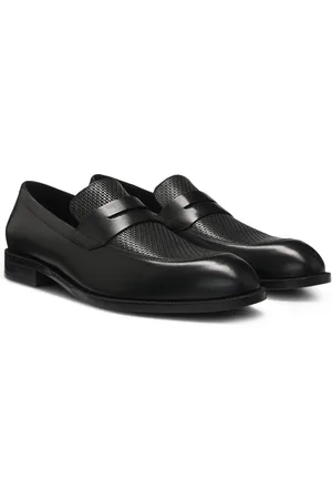 HUGO BOSS Mocassini penny in pelle liscia e stampata