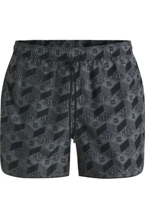 HUGO BOSS Boxer da mare con stampa della stagione e orlo arrotondato