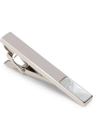 HUGO BOSS Fermacravatta in ottone con inserto in madreperla