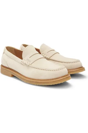 HUGO BOSS Mocassini in pelle scamosciata con suola in crêpe