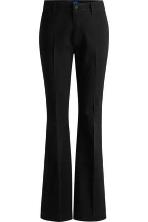 HUGO BOSS Pantaloni con gamba svasata in cotone elasticizzato
